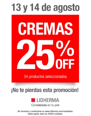 Promo Cremas 25% OFF